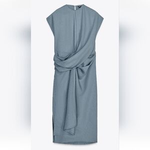 Zara Linen Draped Dress (169$)